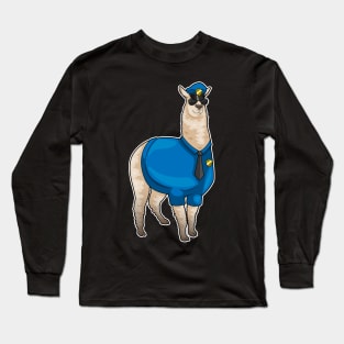 Alpaca Police Cop Sunglasses Long Sleeve T-Shirt